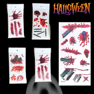 Tatuagem Maquiagem Halloween Temporária Horrível Cartelas Ferida Fantasia Auto Colante