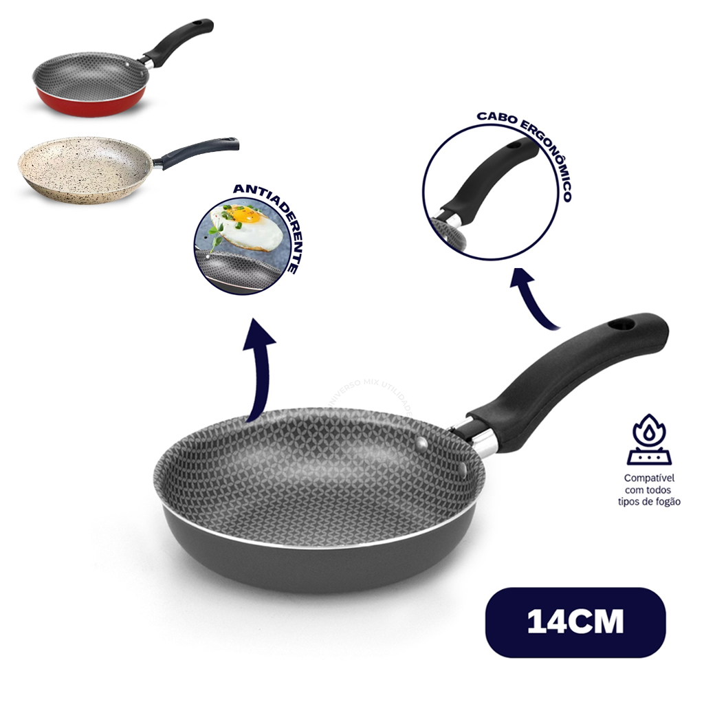 Frigideira Fritar Ovo Antiaderente Sem Óleo 14Cm | Shopee Brasil