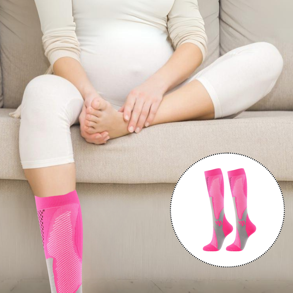 Meia De Compressão Feminina Para Gestante 20-30 mmhg Tamanho Único ...