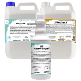 Kit Basico Para Limpeza De Estofado Spartan 01 Alvfresh 5L 01 Xtraction 5L 01 Bouquet 1L