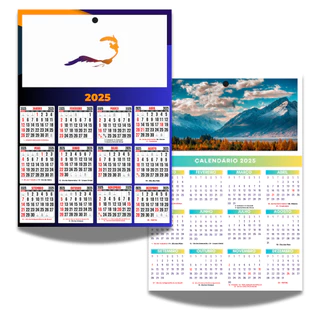 Calendário 2025 de Parede GRANDE (42x30) Personalizado - 5, 10 ou 20 unidades