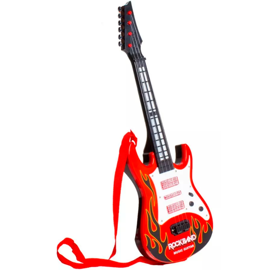 Guitarra Brinquedo Infantil Criança Guitar Hero Vermelho