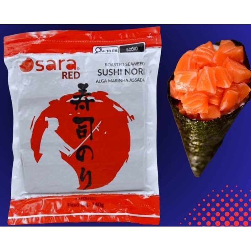 ALGA MARINHA NORI OSARA 50 FOLHAS 140g.