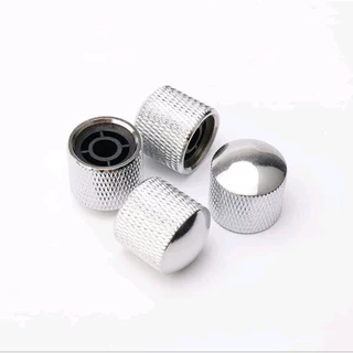 knob Metal Para Guitarra Baixo Cromado De Pressão Kit Com 4