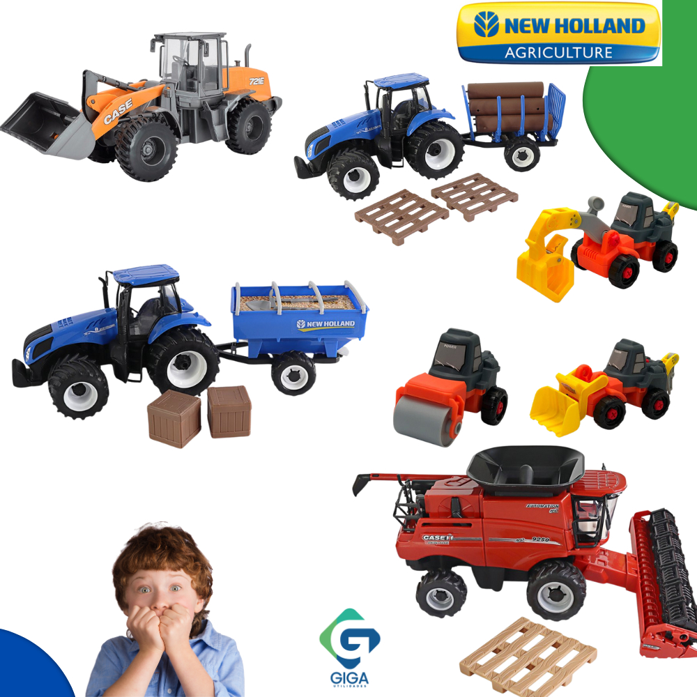 Brinquedos Tratores Agrícolas Infantil Criança New Holland | Shopee Brasil