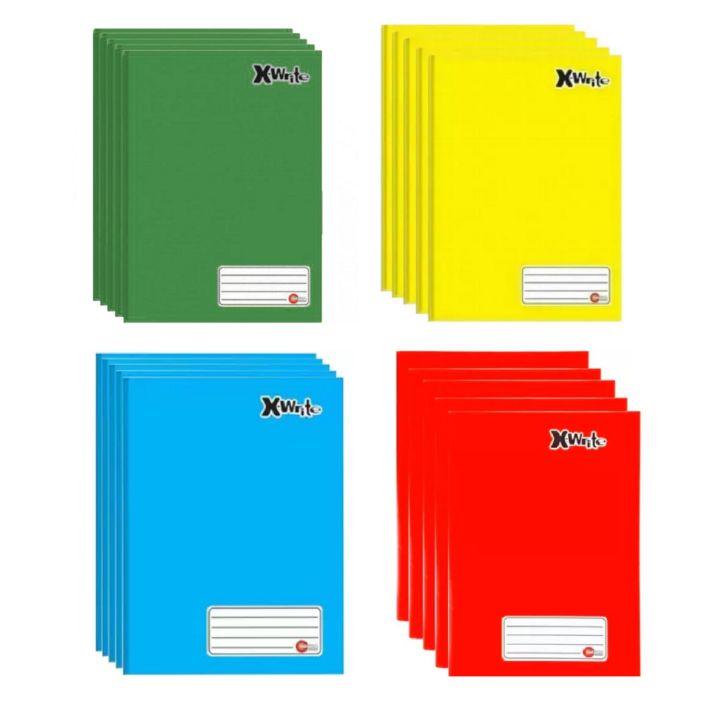 Kit 10 Caderninhos 1/4 Caderno Pequeno Brochura Capa Dura 96 Folhas ...