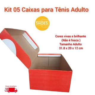 kit 05 caixas de papelão para Tênis Adulto NK Red