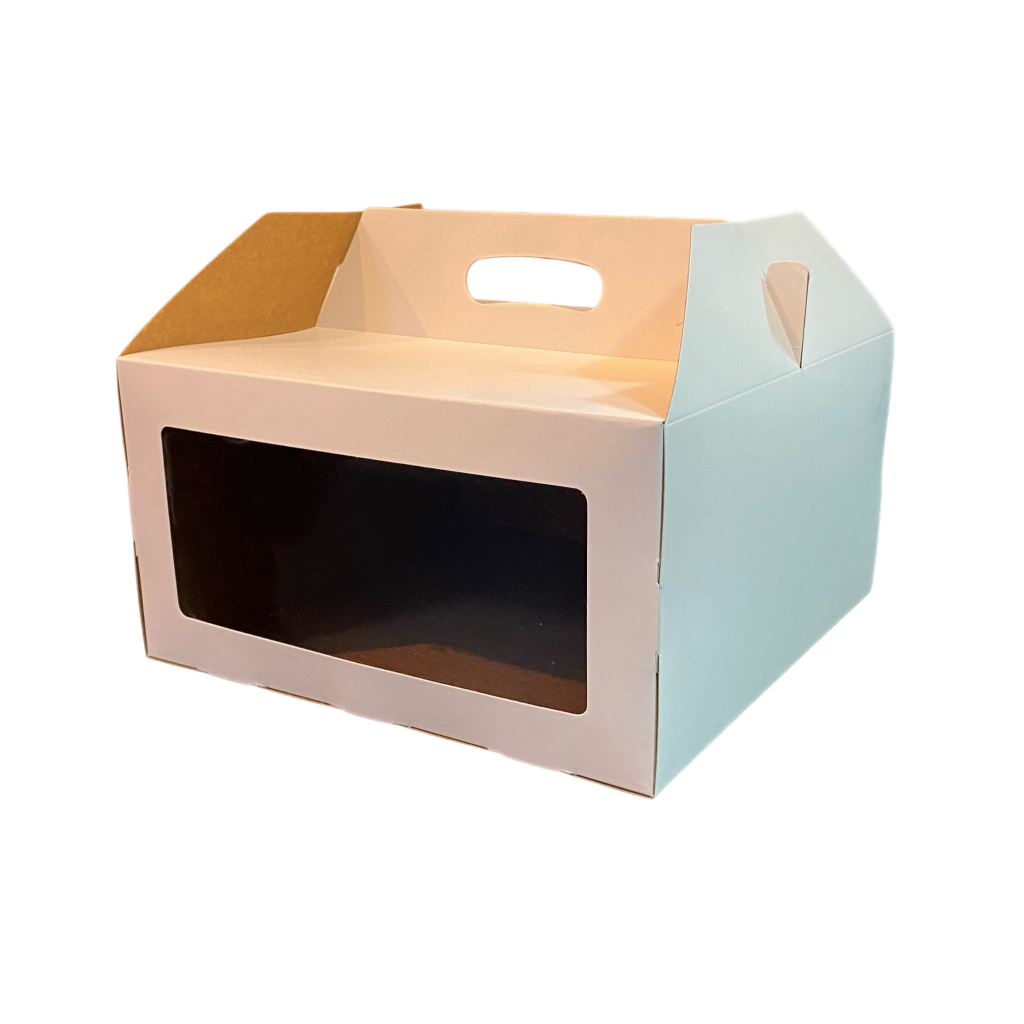 CAIXAS PARA BOLO 30x30x16 COM ALÇA DE APOIO E VISOR