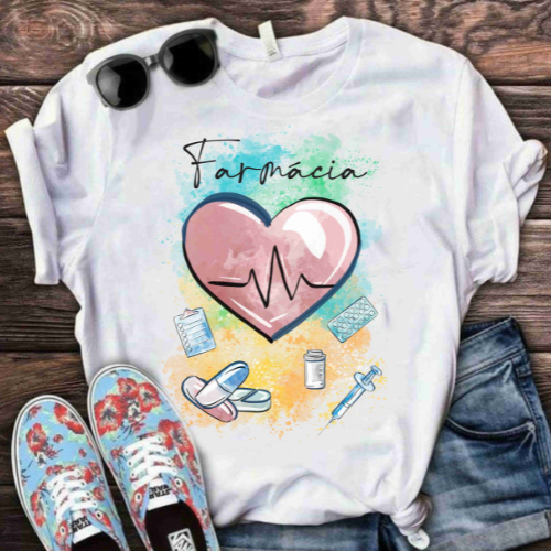 T-shirt Camiseta Feminina Babylook Profissões Farmácia