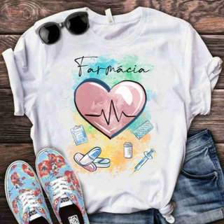 T-shirt Camiseta Feminina Babylook Profissões Farmácia