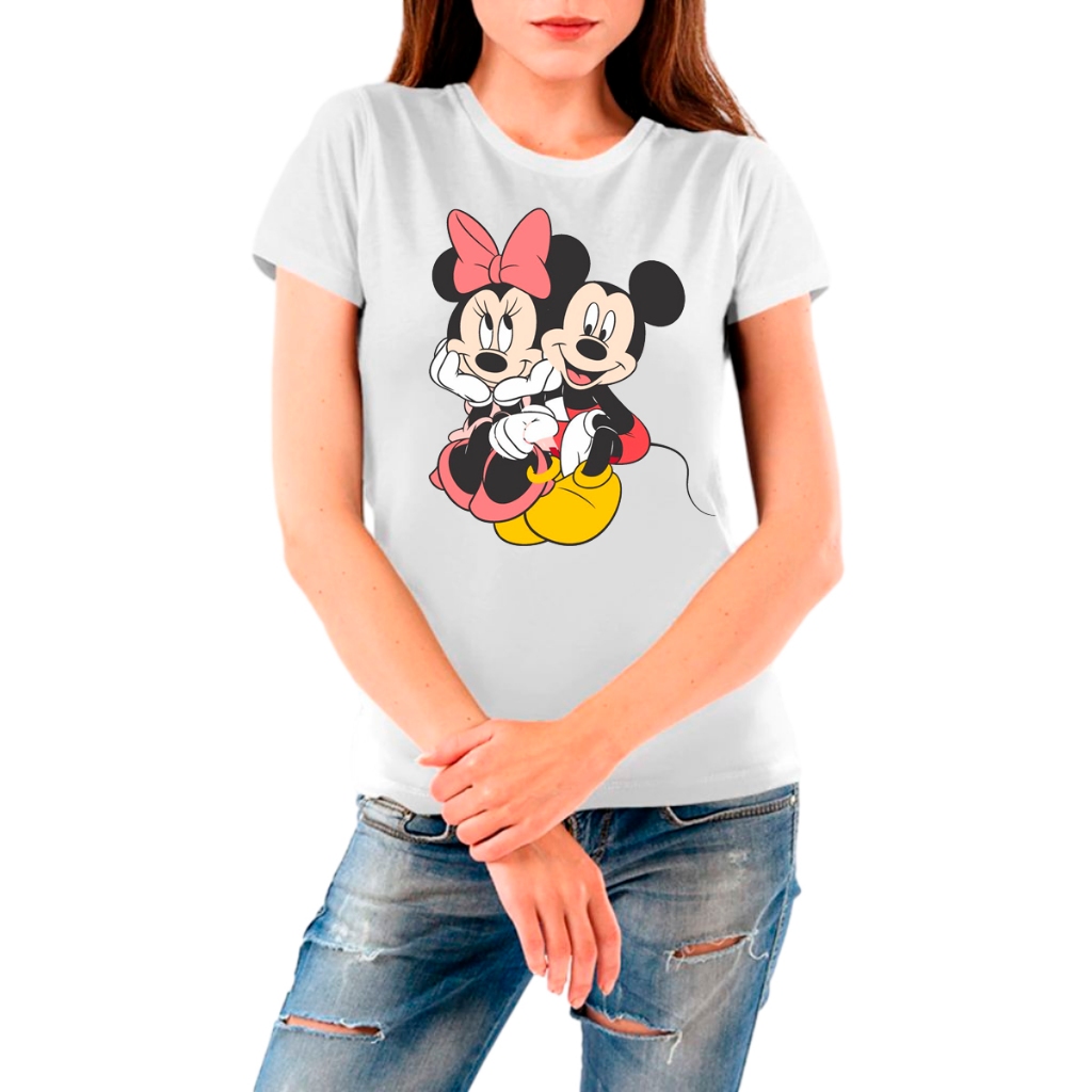 Camisa Camiseta Mickey E Minnie Unissex | Shopee Brasil