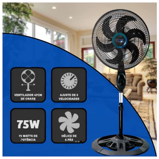 Ventilador de Coluna 47cm-127cm ajuste de altura livremente, ventilador de pé 110v/220v
