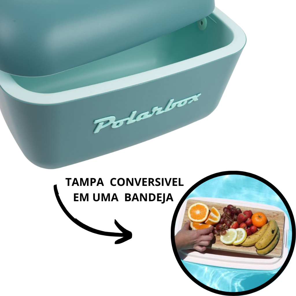 Polarbox Caixa Térmica Retrô 12L Cooler Com Alça Praia Vintage