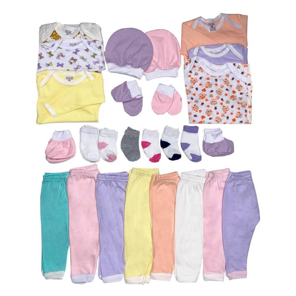 Kit 26 Peças Roupas Bebê Enxoval Maternidade Body Liso Estampado Mijão ...