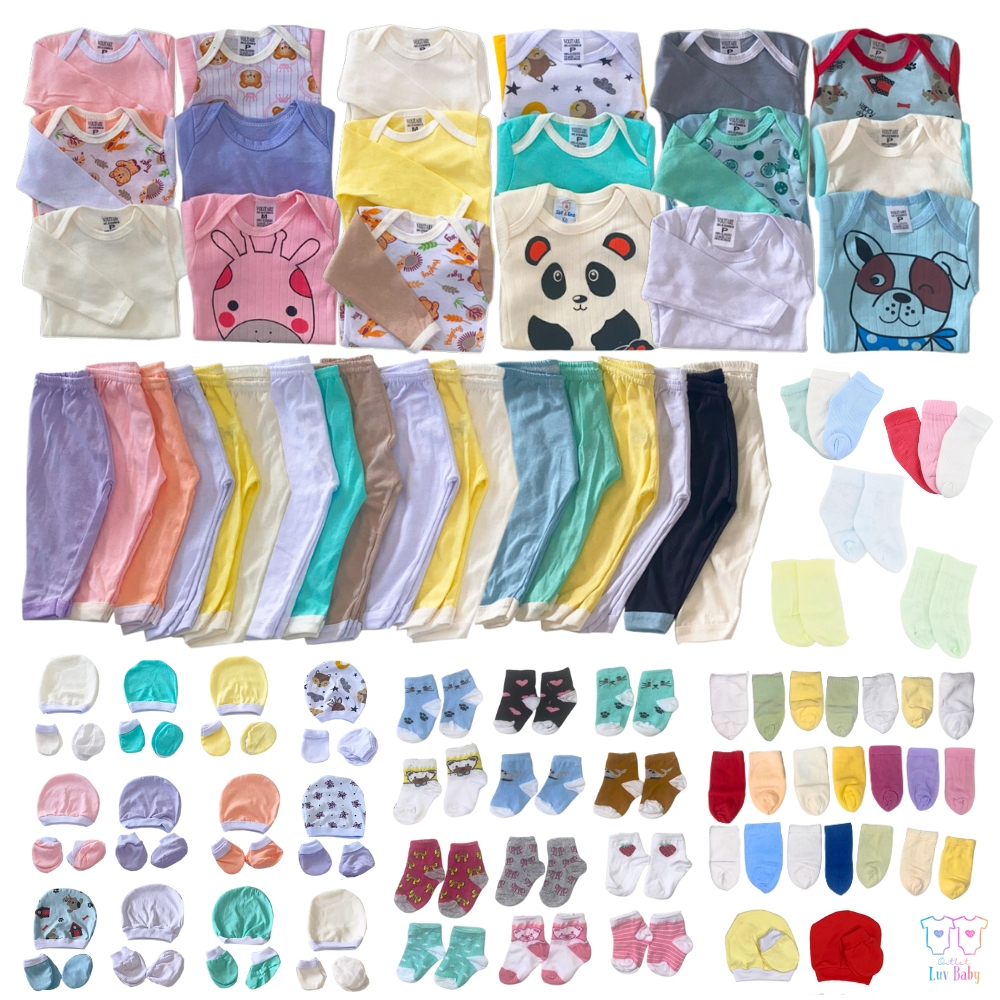 kit 30 peças enxoval bebê body calça meia touca luva roupa de bebê ...