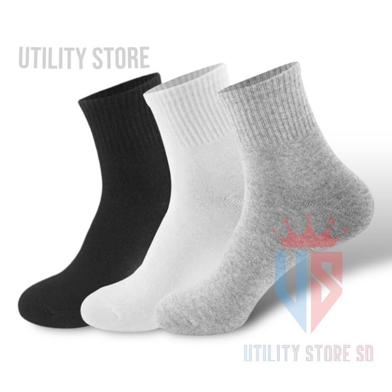 Kit 24 Pares de Meia Cano Médio com Algodão Unissex