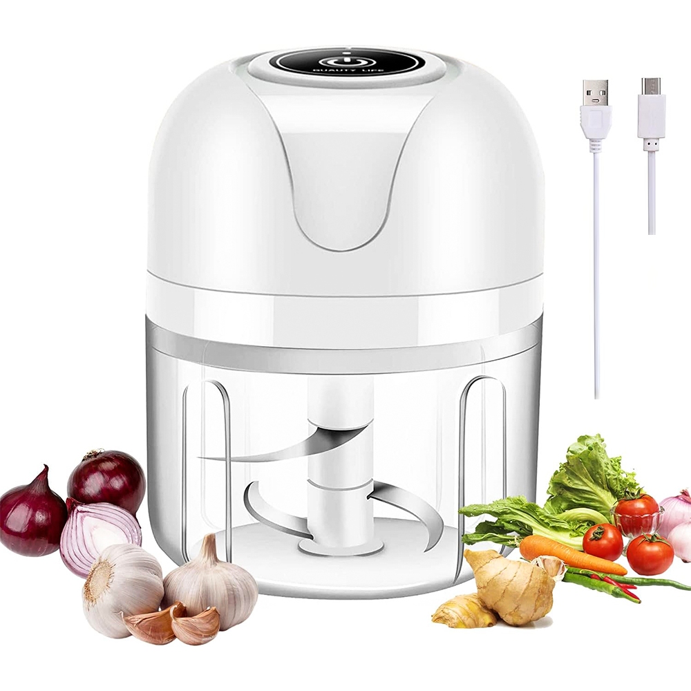 Mini Processador Elétrico Moedor Carne Vegetais Alho Fruta R