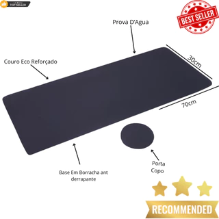 Mega kit Mouse Pad Couro Desk Pad Para notebook 60x30 + porta copos