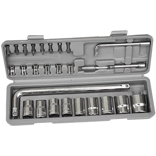 Kit Jogo De Ferramentas Soquetes 27 Peças Cromo Vanádio Completo Titanium