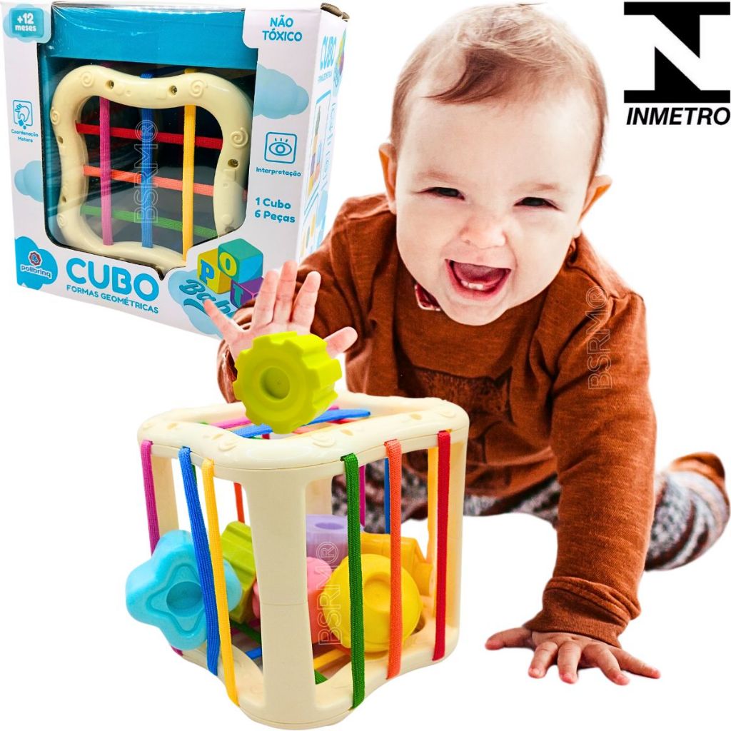 Kit brinquedos para bebe 1 ano Cubo educativo sensorial de atividades ...