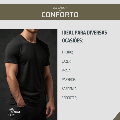 Imagem do produto Kit 5 Camisetas Dry Fit Masculina - Casual - Treino - Academia - Esportes - Exercícios - Corrida 1