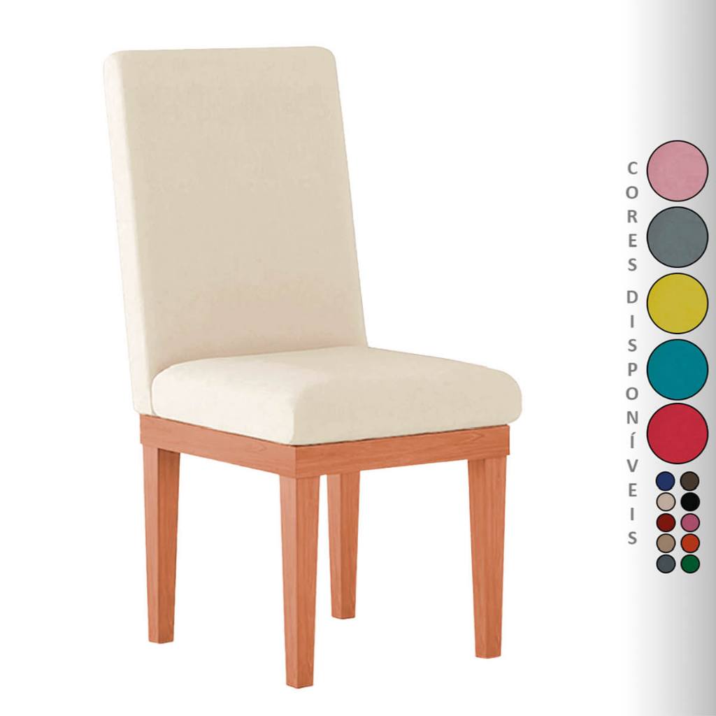 Cadeira par Mesa de Jantar Ana com Base Reforçada Suede Aninha Decor