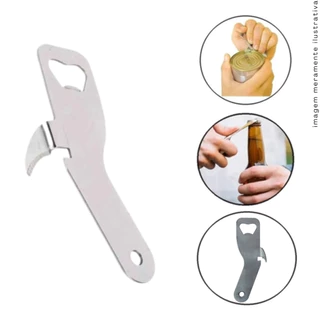 Kit 2 Abridor de Latas e Garrafas Metal Gold 14cm Aço Inox- Em Casa Tem