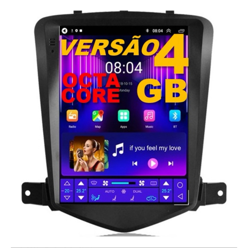 Central Multimidia Tesla Android 13 4gb 64gb Carplay 8Core cruze lt ltz 2012-2016