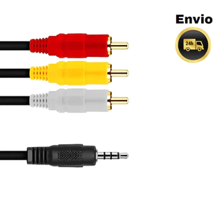 Cabo De Áudio AV P3 RCA Flexível