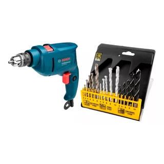 Kit Furadeira Impacto Bosch 450w 220v Jogo Brocas 16 Pçs Eda