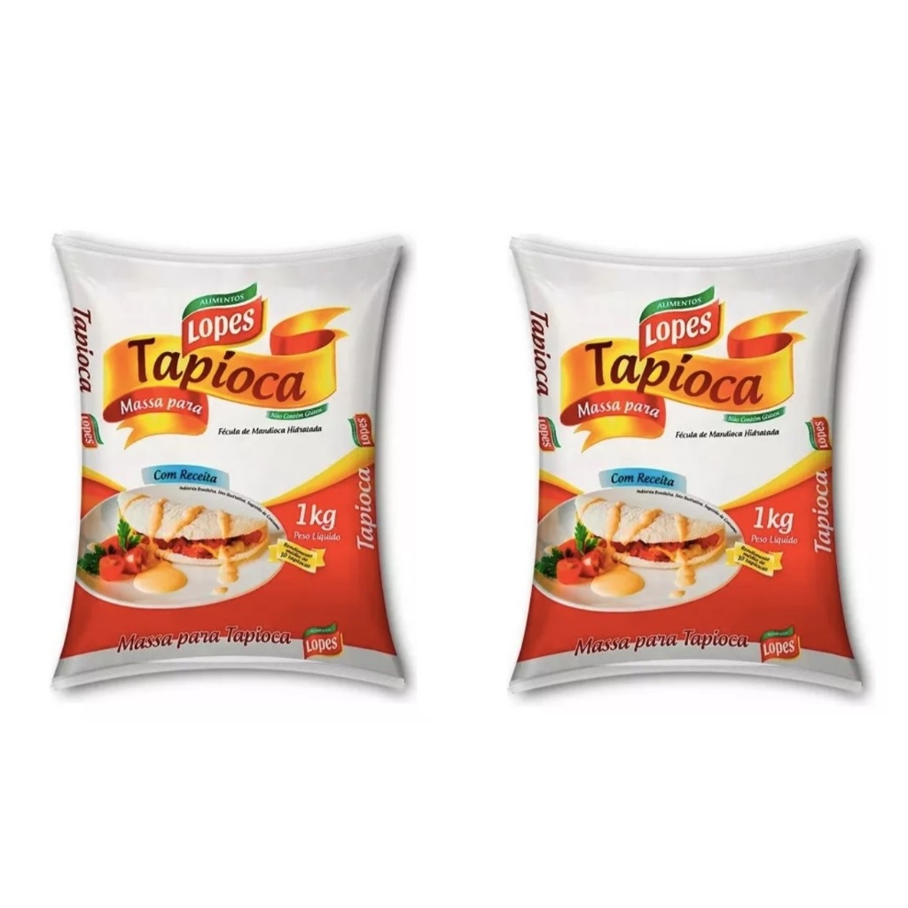 Tapioca Lopes 2 Pacotes de 1kg | Shopee Brasil