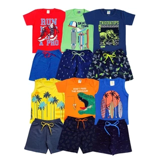 Roupa Infantil Menino Kit 6 Peças Verão 1 ao 14 Conjunto Masculino Criança Pronta Entrega