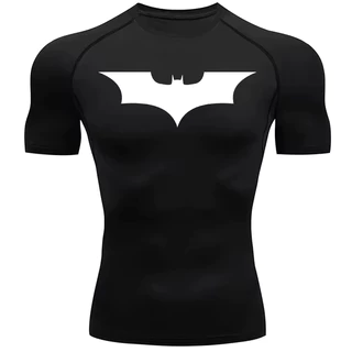 Camisa Camiseta Compressão Batman Manga Curta Treino Academia Fitness