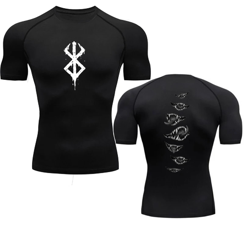 Camiseta Compressão Masculina Berserk Sukuna Jujutsu Anime Academia Esportiva