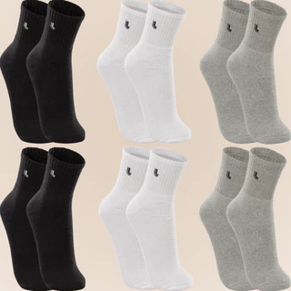 Kit Com 6 Pares De Meias Lupo Sport Cano Médio Esportiva Adulto Em Algodão