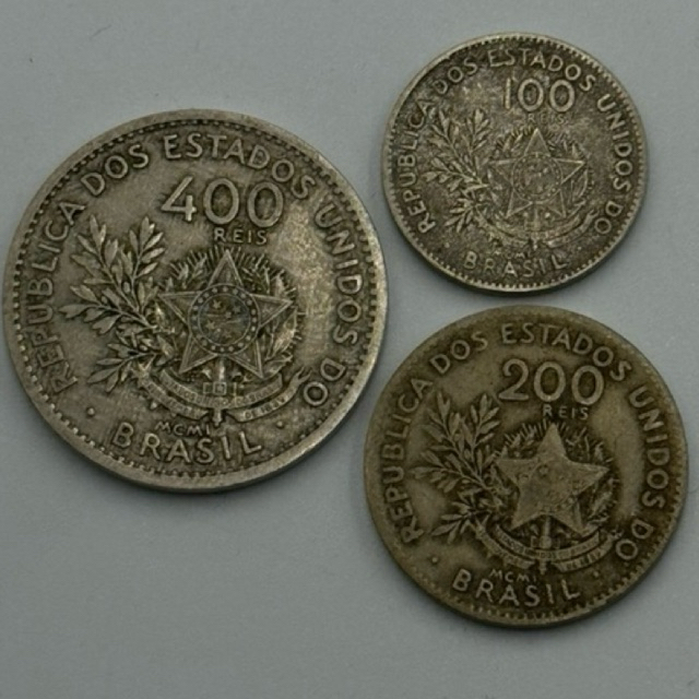 100, 200 e 400 réis 1901 (cód100)