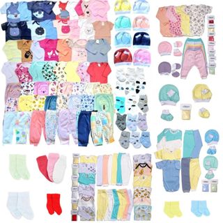 Kit 24 pcs Body de Bebê Enxoval Completo 100% Algodão em Oferta na Shopee
