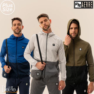 Jaqueta Corta Vento Sem Forro Masculina Com Capuz Resistente a Agua Com Shoulder Bag Plus Size em Oferta na Shopee