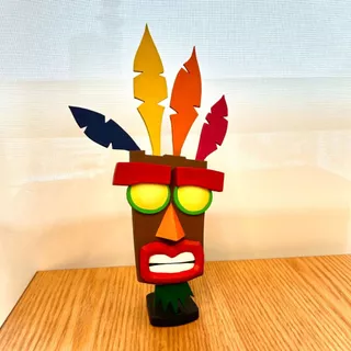 Estátua aku aku, Crash Bandicoot 20 cm