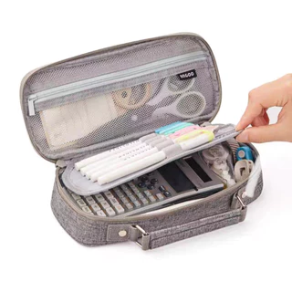 Estojo Escolar Necessaire Organizador 2 Divisórias Com Alça Box Liso infantil Adulto modelo-1799
