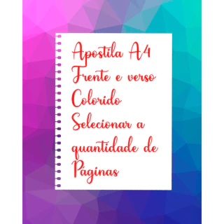 Impressão Apostila Encadernação Até 200 Paginas Frente e Verso Colorido