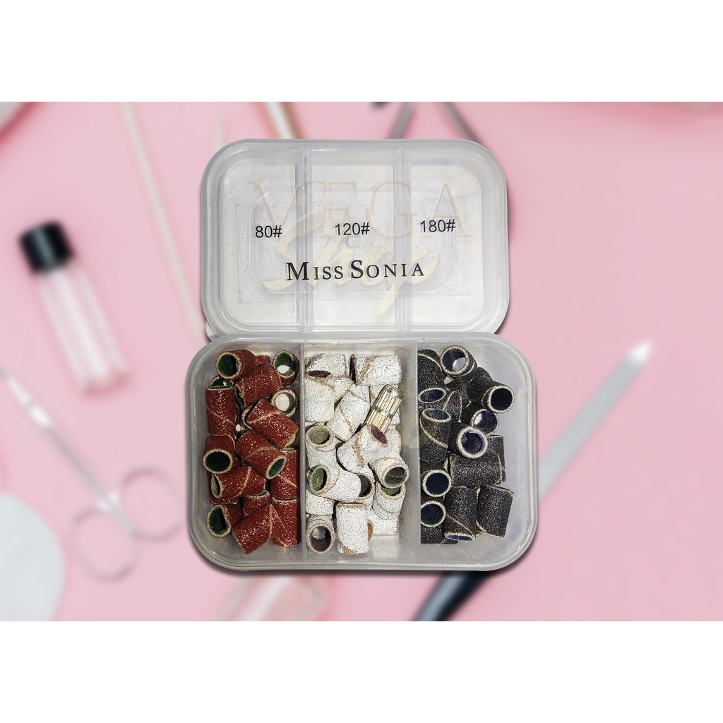 Refil Mandril 75 Lixas para Unhas + 1 Broca para Lixadeiras Elétricas(#80, #120, #180)Nail Manicure