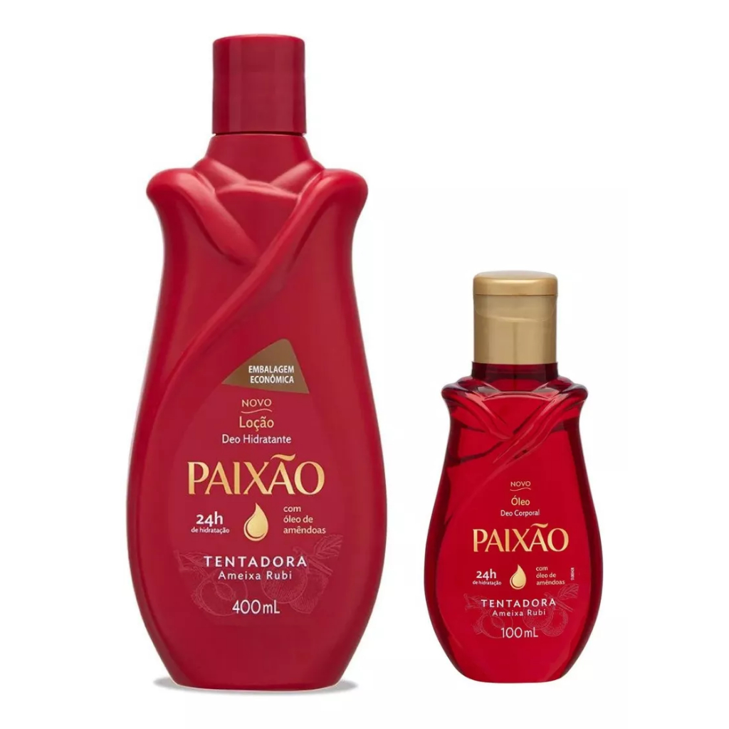 Kit Hidratante Paixão 400ml + Óleo Corporal 100ml Tentadora BANHO ...