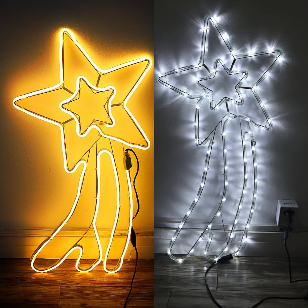 Pisca Pisca Estrela Cadente 127V - Branco Frio Branco Quente