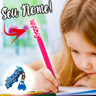 Caneta Personalizada com Nome e Enfeite Pingente Escolha Criança Presente