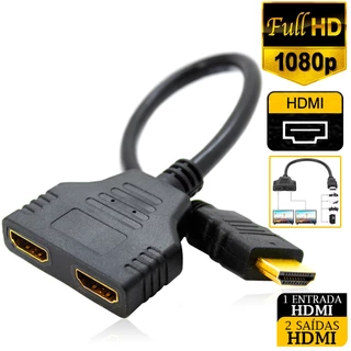 Hub Adaptador Hdmi Switch HDTV 2x1 Com 2 Portas 1080p Full HD Cabo Duplicador de Imagem Hdmi