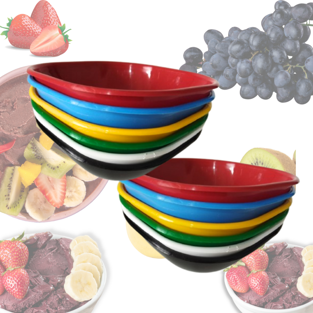 Tigelas Pote Cumbuca Bowl açai Sorvetes 300ml Kit 12 unidades 6 cores
