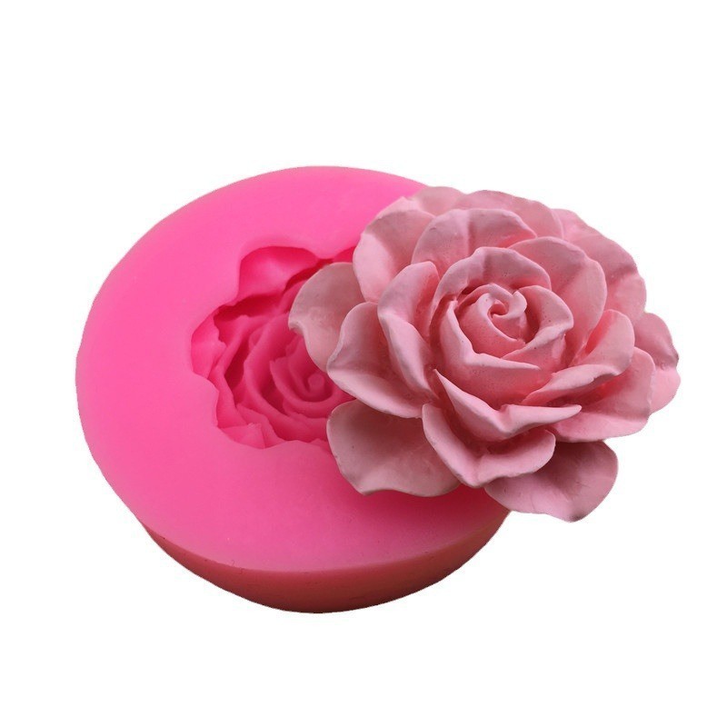 Molde De Silicone Em 3D Forma De Rosa Chocolate Feito À Mão Decoração ...