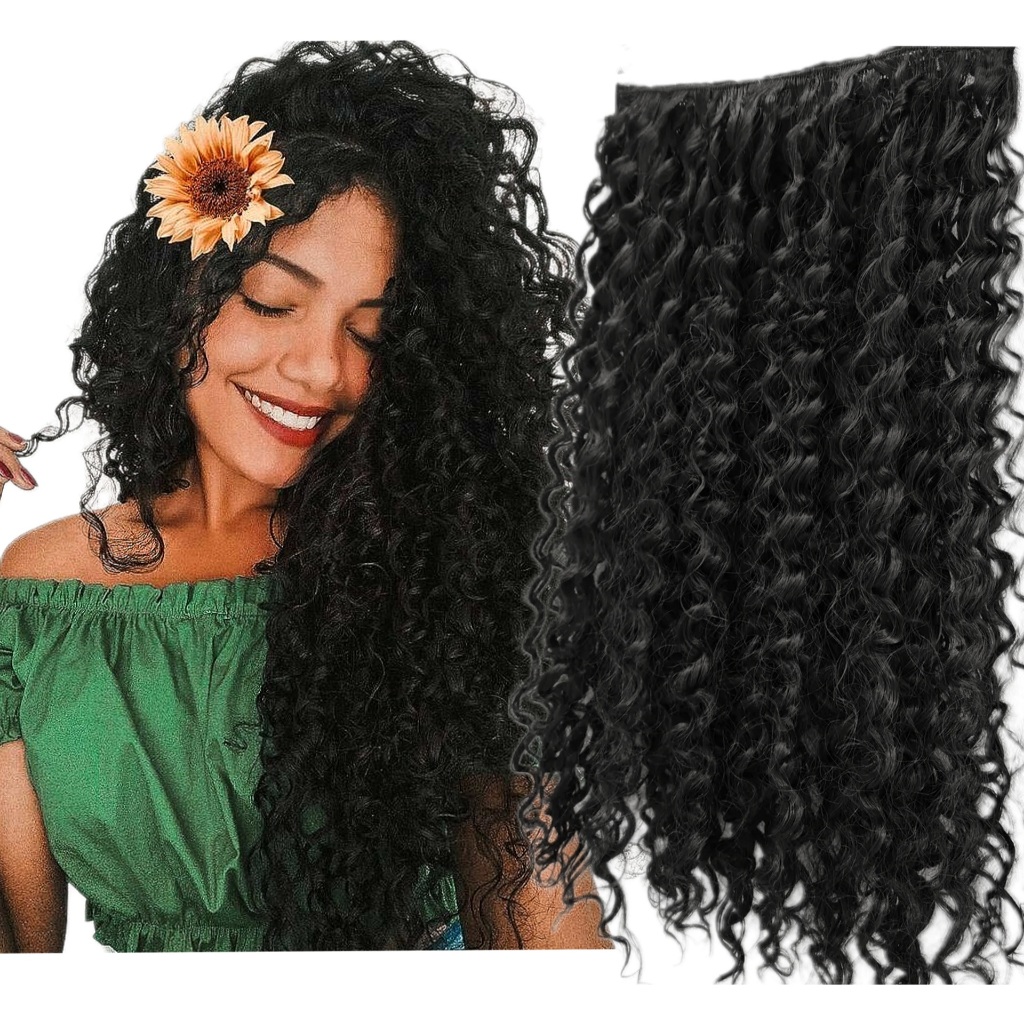 Aplique de Cabelo Cacheado Tic Tac , Mega hair Orgânico 60 Apliques e ...