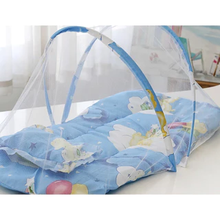 Cama dobrável portátil do bebê, Redes de mosquito infantil respirável, Dobrável com travesseiros de algodão, Berço, Cama recém-nascida, prático para passeios e viagens e muito confortável além de sua praticidade